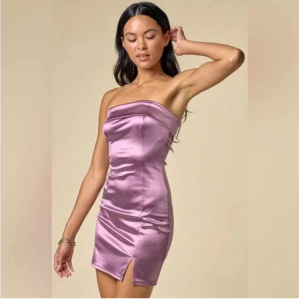 Blue Blush elegant chic Strapless Purple mini Dress NWT medium